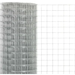 Kanaverkko 19x19mm galvanoitu teräs 10x0.5m hopea