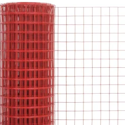 Kanaverkko 12x12mm galvanoitu teräs 10x1.5m punainen