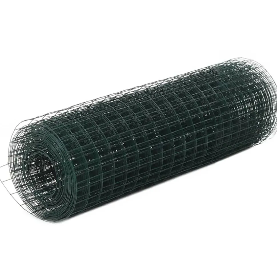 Kanaverkko 12x12mm galvanoitu teräs 25x0.5m vihreä