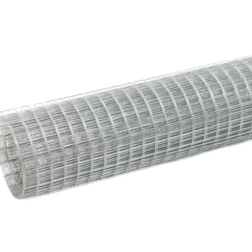 Kanaverkko 12x12mm galvanoitu teräs 10x0.5m hopea