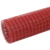 Kanaverkko 16x16mm galvanoitu teräs 10x0.5m punainen