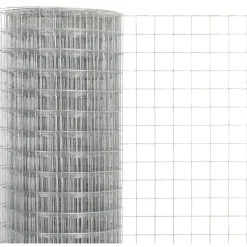Kanaverkko 25x25mm galvanoitu teräs 10x1.5m hopea