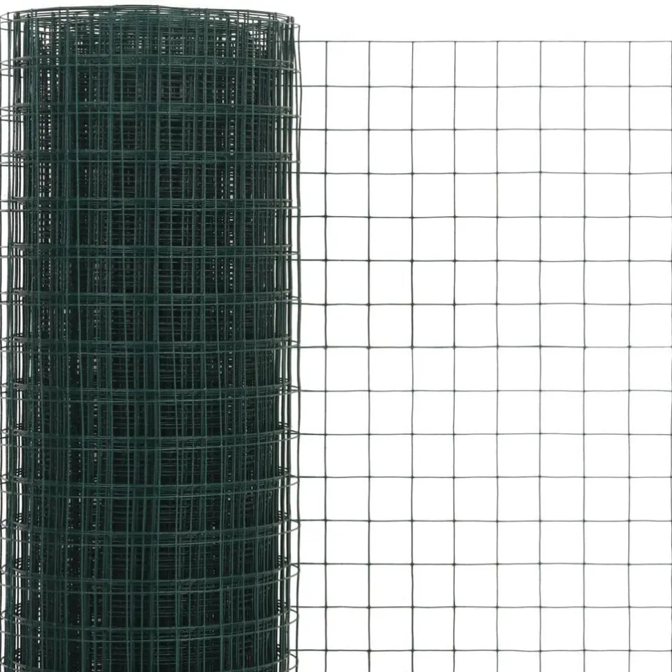 Kanaverkko 25x25mm galvanoitu teräs 10x1.5m vihreä