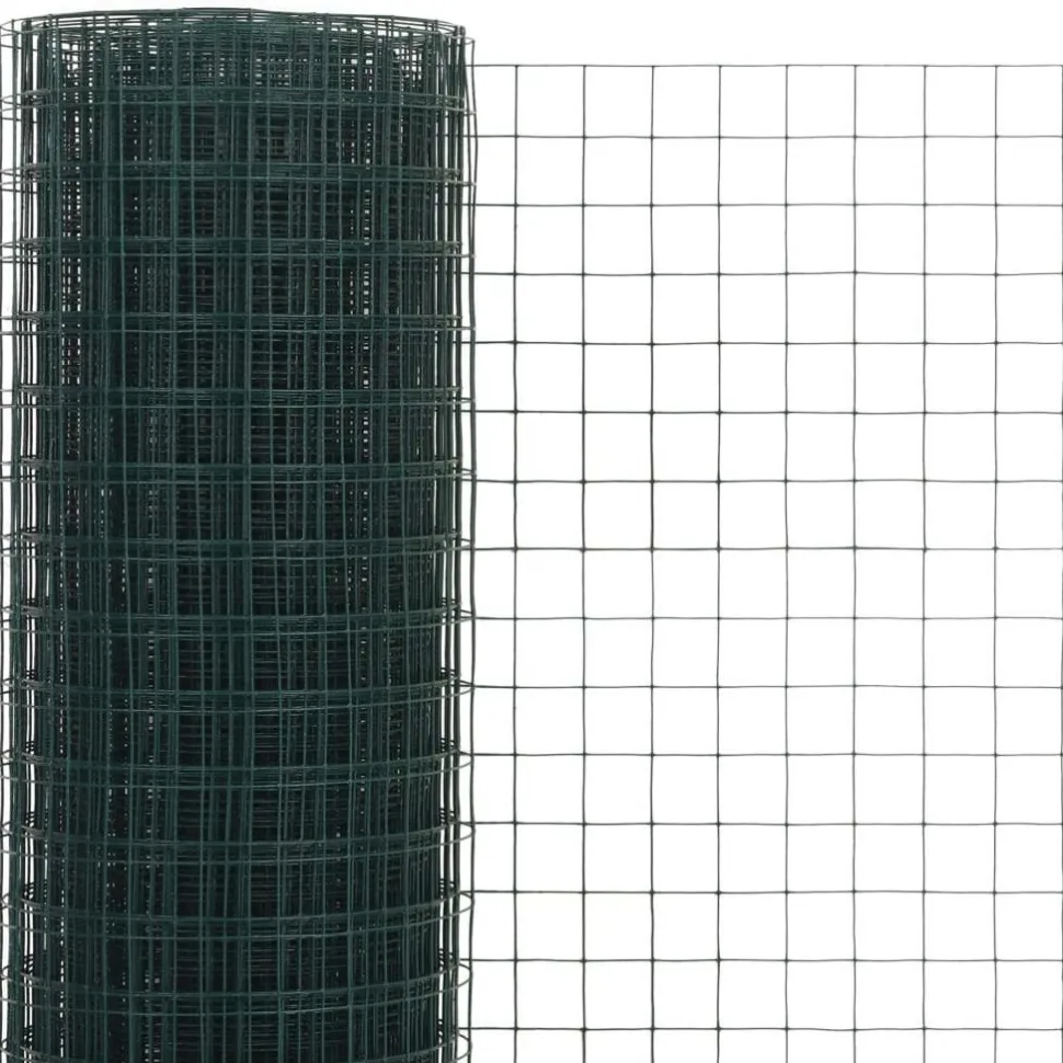 Kanaverkko 12x12mm galvanoitu teräs 10x0.5m vihreä