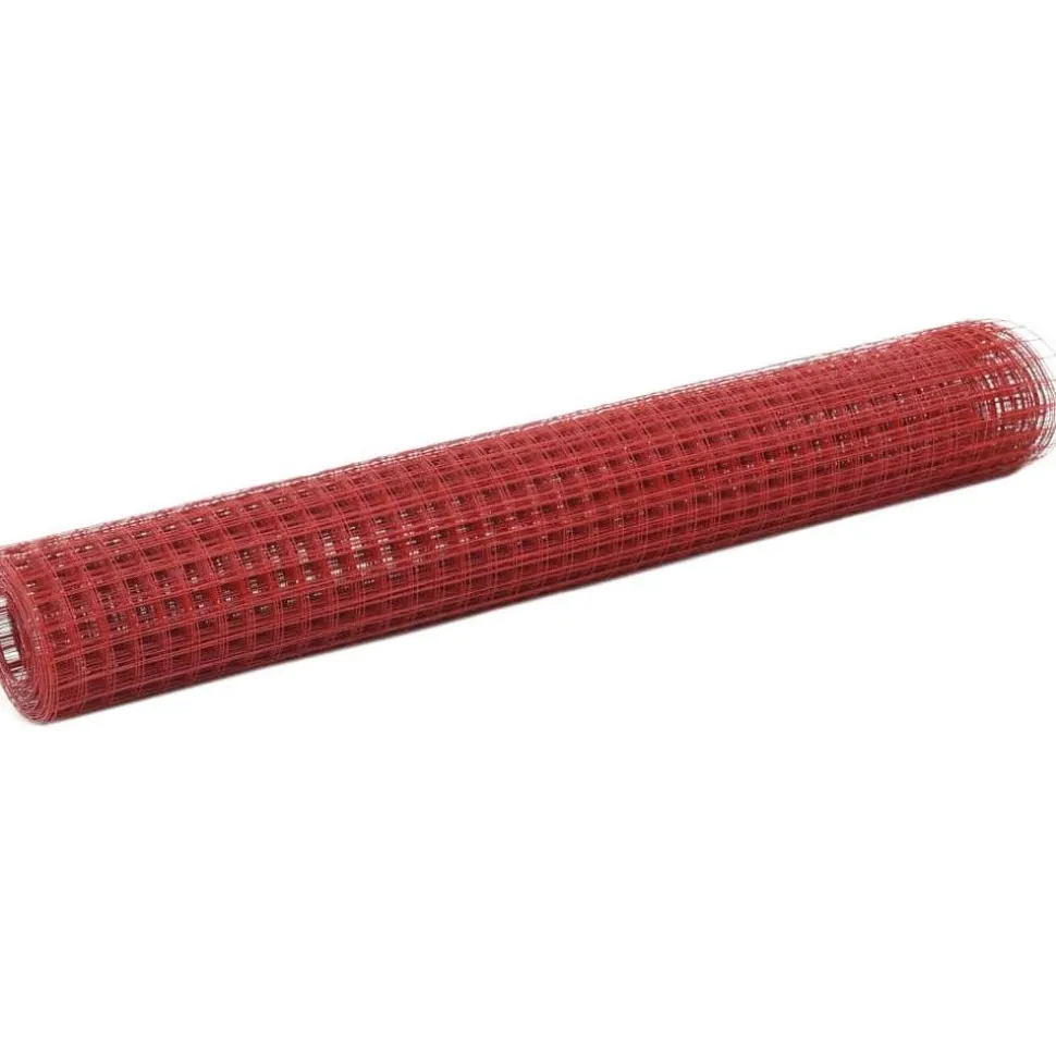 Kanaverkko 16x16mm teräs PVC pinnoitteella 10x1m punainen