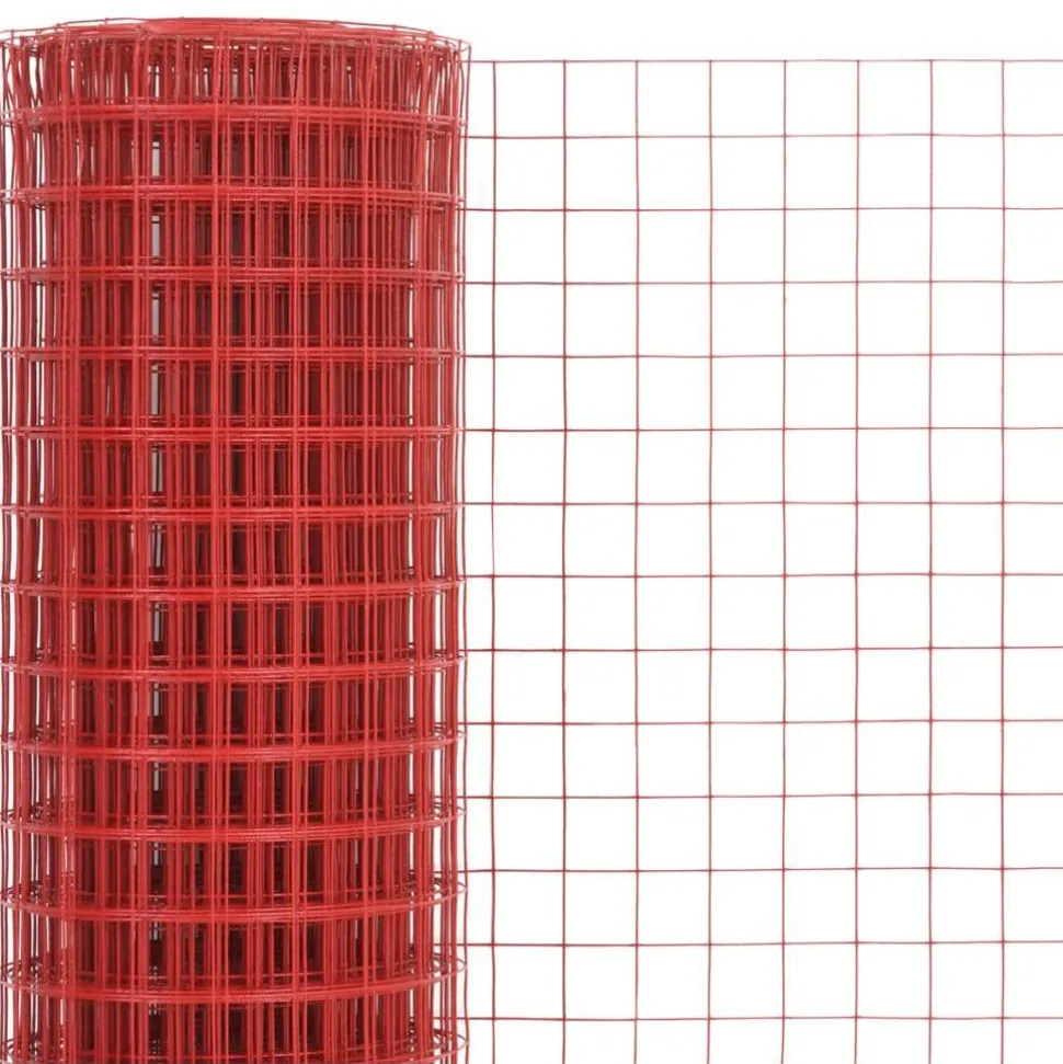 Kanaverkko 16x16mm teräs PVC pinnoitteella 10x1m punainen