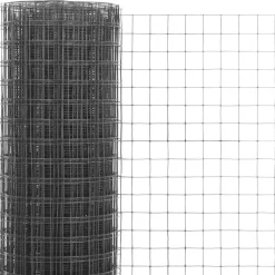 Kanaverkko 12x12mm teräs PVC pinnoitteella 25x1m harmaa