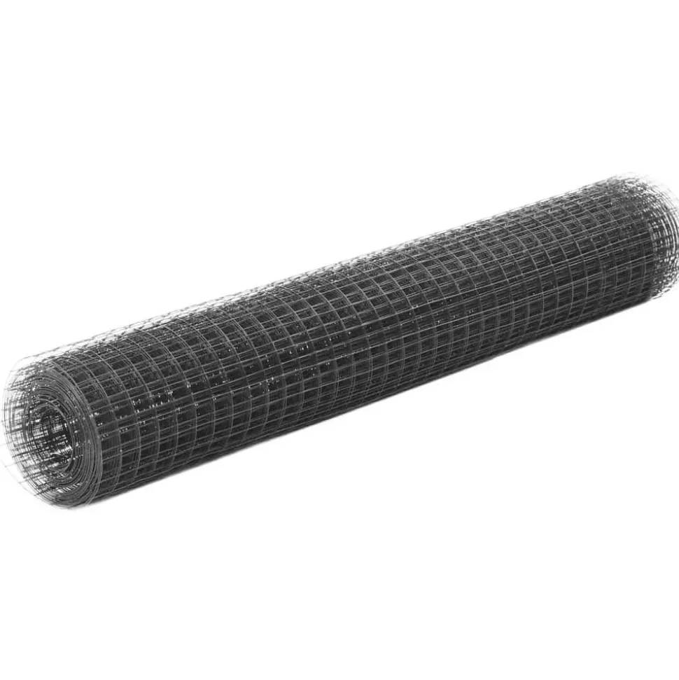Kanaverkko 16x16mm teräs PVC pinnoitteella 10x1m harmaa