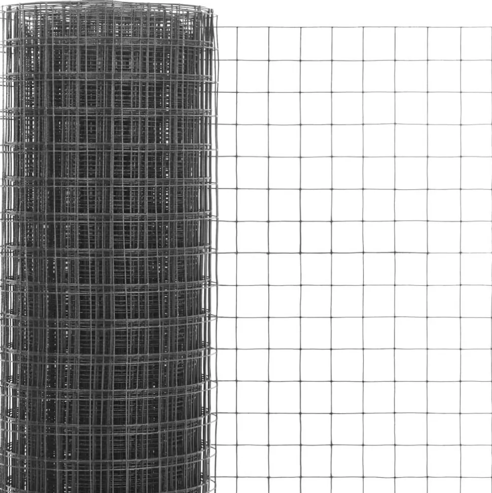 Kanaverkko 16x16mm teräs PVC pinnoitteella 25x1m harmaa