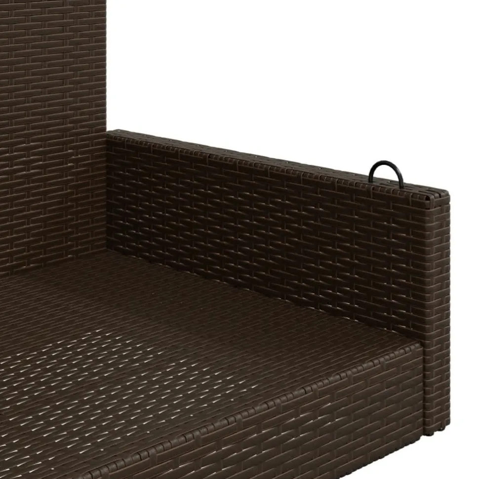 Keinupenkki musta polyrottinki 119x56x48 cm (65625)