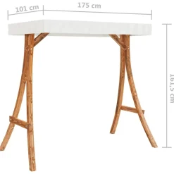 Keinuteline antrasiittikatto tiikkiviimeistelty taivutettu puu (13938)