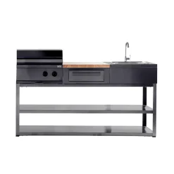 Kesäkeittiön perusmoduuli Myoutdoorkitchen 180 cm 3 moduulia musta