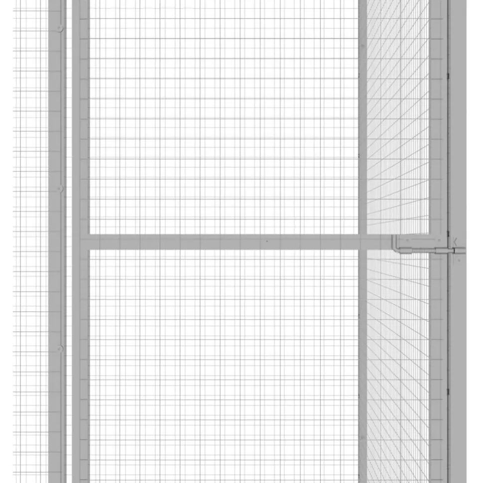 Kissahäkki 4,5x1,5x1,5 m galvanoitu teräs