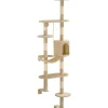 Kissan kiipeilypuu, sisal-pylväillä, seinäkiinnitys, 194cm, beige