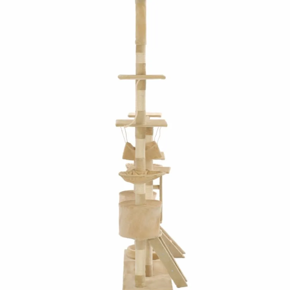 Kissan kiipeilypuu, sisal-pylväillä, 230-250cm, beige