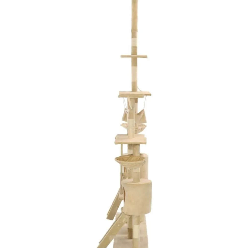 Kissan kiipeilypuu, sisal-pylväillä, 230-250cm, beige