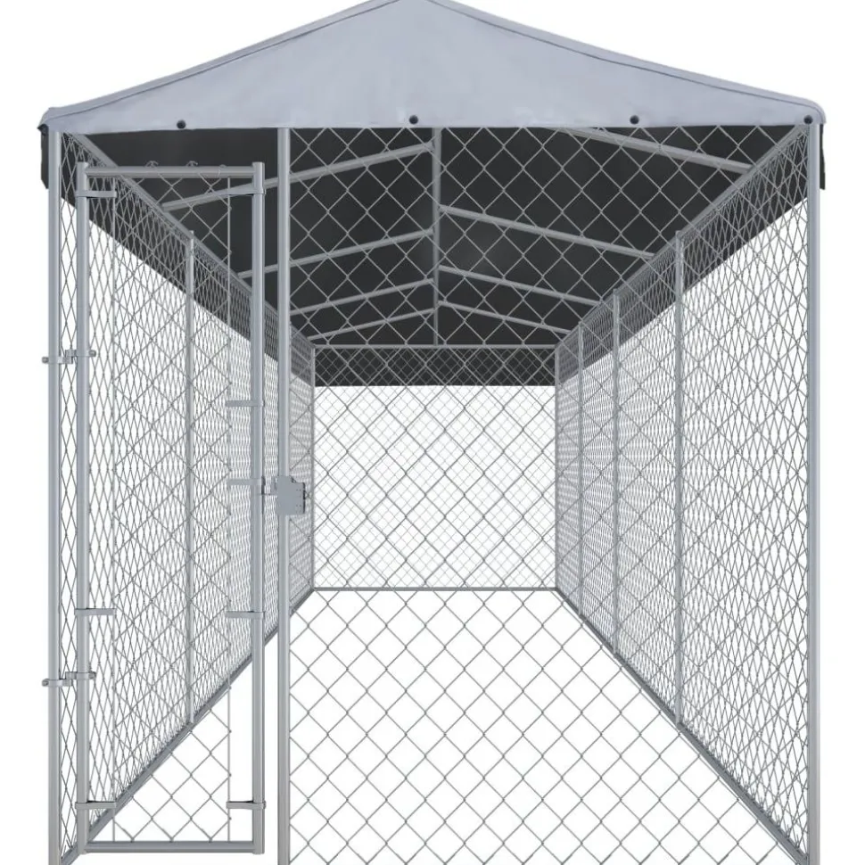 Koiratarha katoksella, 7,6x1,9x2,4 m