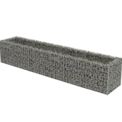 Korotettu kivikori/kukkalaatikko 3, galvanoitu teräs, eri kokoja