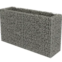 Korotettu kivikori/kukkalaatikko 3, galvanoitu teräs, eri kokoja