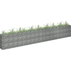 Korotettu kivikori/kukkalaatikko 4, galvanoitu teräs, eri kokoja