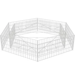 Korotettu kuusikulmainen gabion-/kivikorikehys 200x173x40 cm