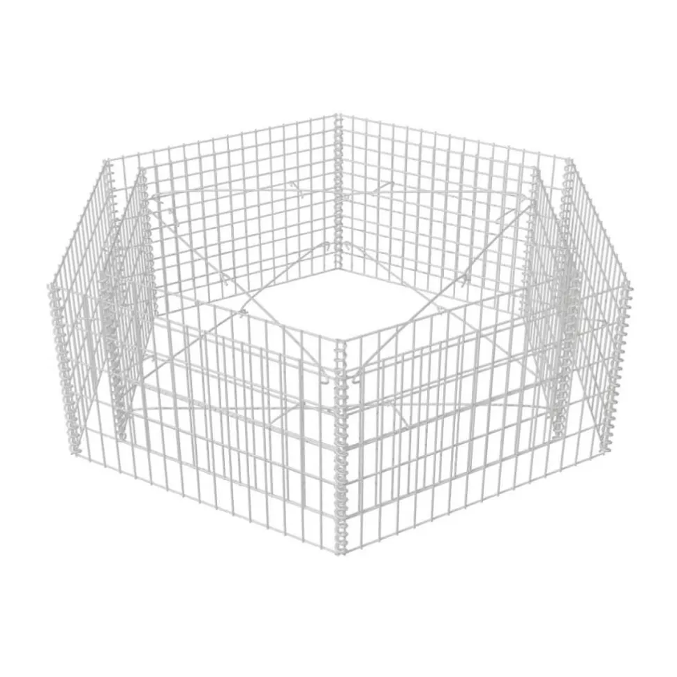Korotettu kuusikulmainen gabion-/kivikorikehys 1, eri kokoja
