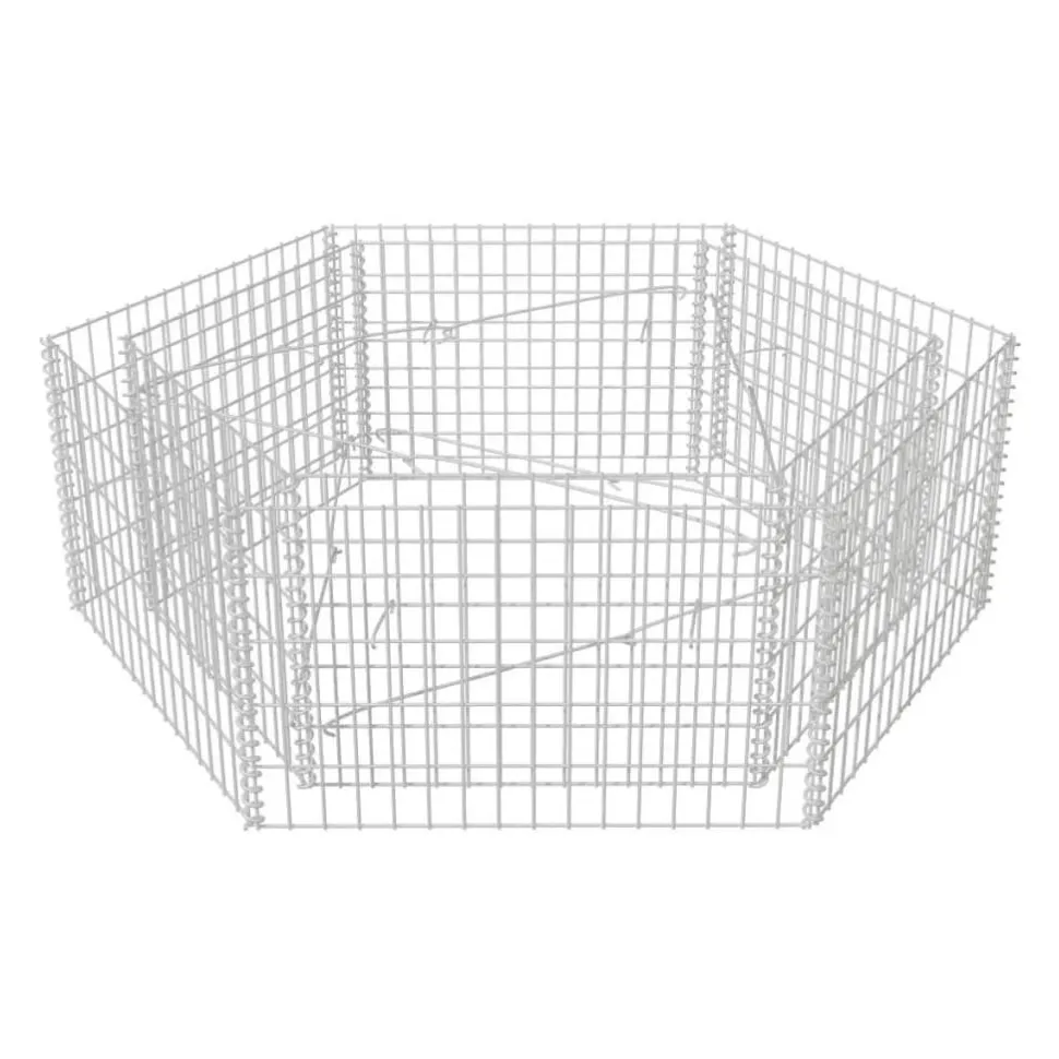 Korotettu kuusikulmainen gabion-/kivikorikehys 1, eri kokoja