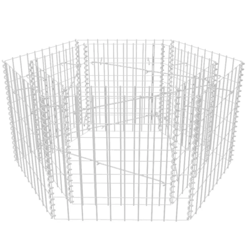 Korotettu kuusikulmainen gabion-/kivikorikehys 1, eri kokoja