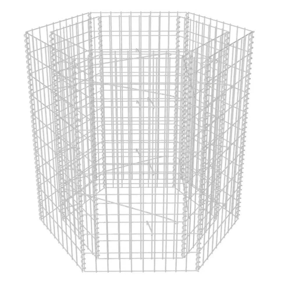 Korotettu kuusikulmainen gabion-/kivikorikehys 1, eri kokoja