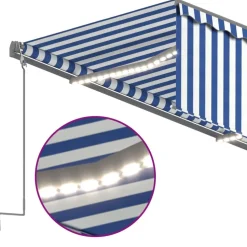 Käsin sisäänkelattava markiisi verhot/LED 3,5x2,5 m kerma