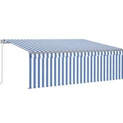 Käsin sisäänkelattava markiisi verhot/LED 3,5x2,5 m kerma