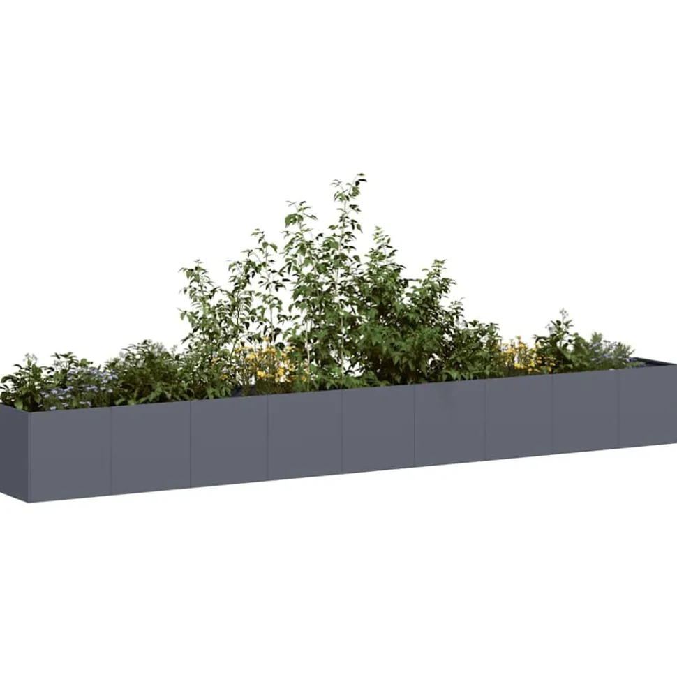 Kukkalaatikko antrasiitti 360x40x40 cm kylmävalssattu teräs (60698)