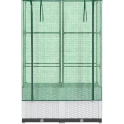 Kukkalaatikko kasvihuonepeitteellä rottinkityyli 80x40x138 cm (15842)