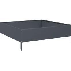 Kukkalaatikko korotettu antrasiitti 100x100x33,5 cm teräs (51026)