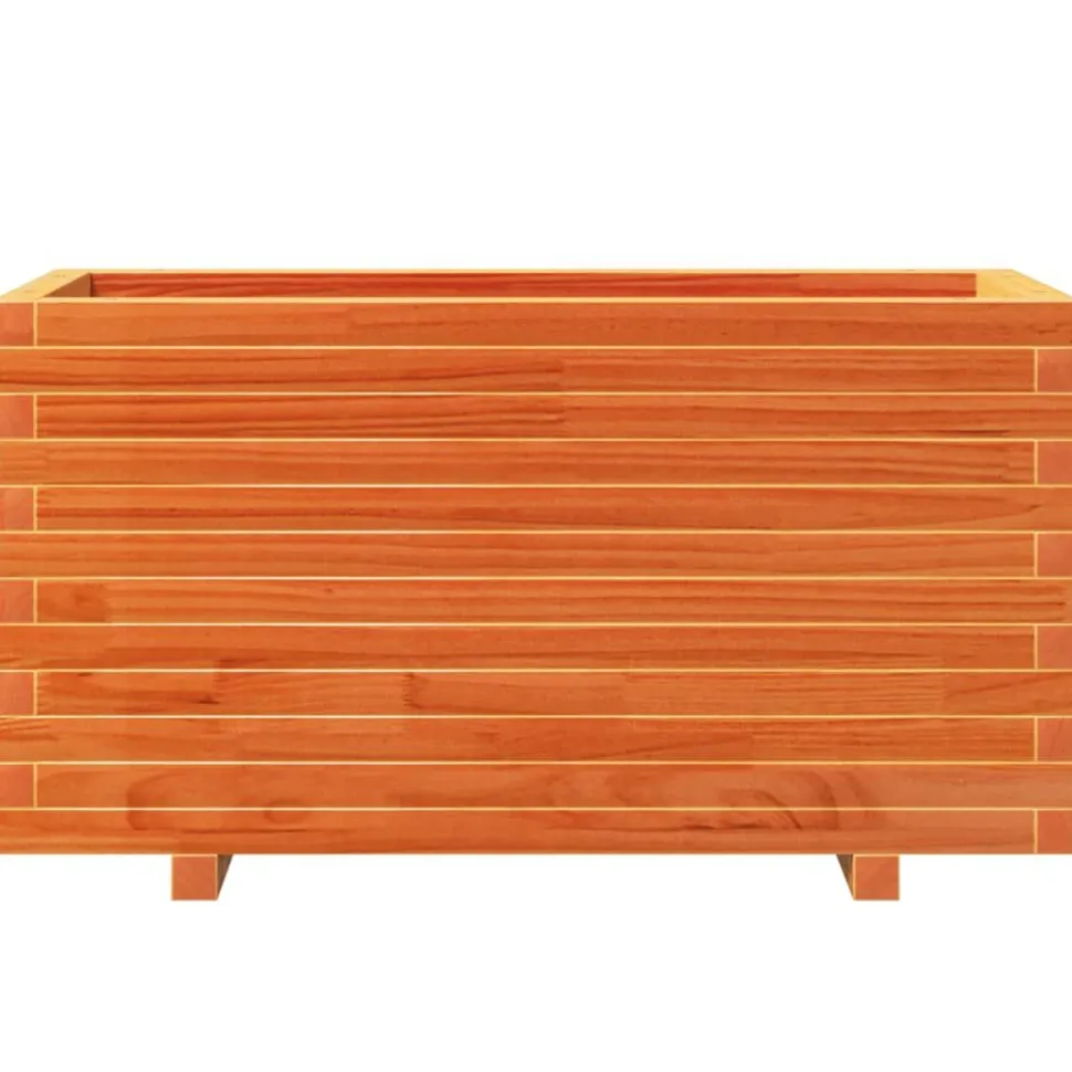 Kukkalaatikko puutarhaan vahanruskea 90x40x49,5 cm täysi mänty (47375)