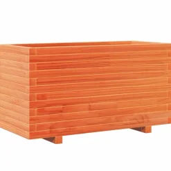 Kukkalaatikko puutarhaan vahanruskea 90x40x49,5 cm täysi mänty (47375)