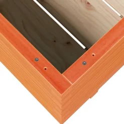 Kukkalaatikko puutarhaan vahanruskea 90x60x49,5 cm täysi mänty (47385)