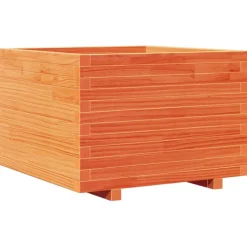 Kukkalaatikko puutarhaan vahanruskea 70x70x49,5 cm täysi mänty (47365)