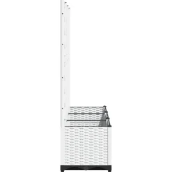 Kukkalaatikko säleiköllä valkoinen 120x40x136 cm PP