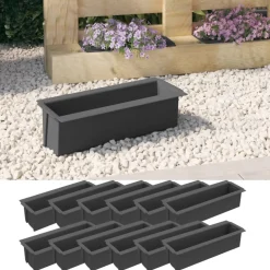 Kukkalaatikot eurolavoille 12 kpl harmaa 36x13,5x9,5 cm PP (18302)