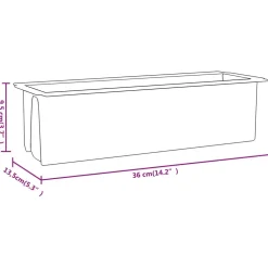 Kukkalaatikot eurolavoille 12 kpl harmaa 36x13,5x9,5 cm PP (18302)