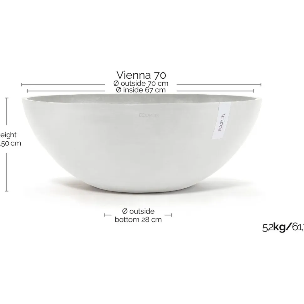 Kukkaruukku Ecopots Vienna, eri kokoja ja värejä