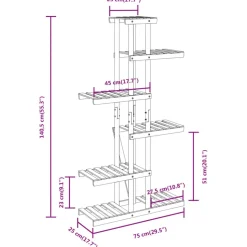 Kukkateline 81x25x75,5 cm, kuusta