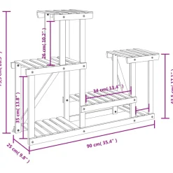 Kukkateline 81x25x75,5 cm, kuusta