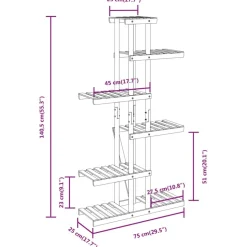 Kukkateline 81x25x75,5 cm, kuusta