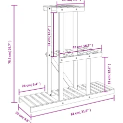 Kukkateline 81x25x75,5 cm, kuusta