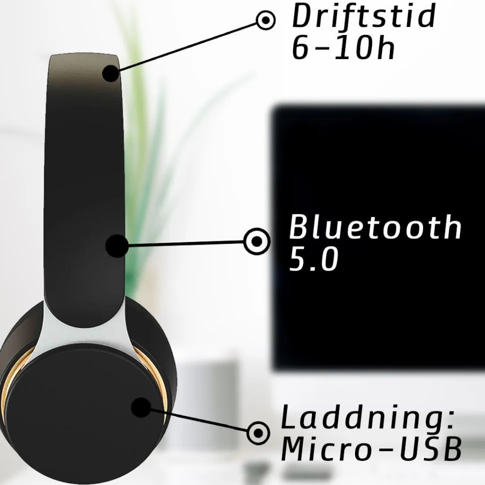 Langattomat sankakuulokkeet Kuura Kuura Bass Black