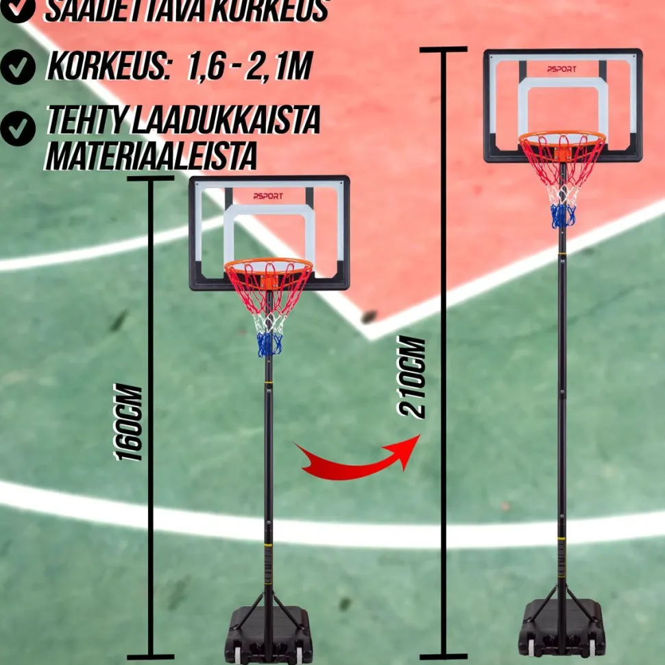 Lasten koripalloteline ProSport 1,6 - 2,1 m