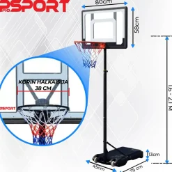 Lasten koripalloteline ProSport 1,6 - 2,1 m