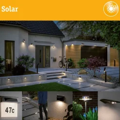 Lattiavalaisin aurinkokennolla Paulmann Pauleen Sunshine Coziness, 3000K, musta/harmaa